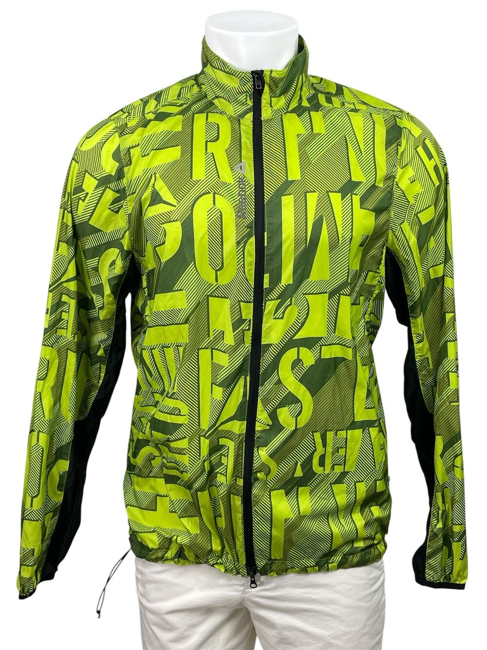 Reebok Men's Green Long Sleeve Full Zip Performance All Over Print Jacket Size M